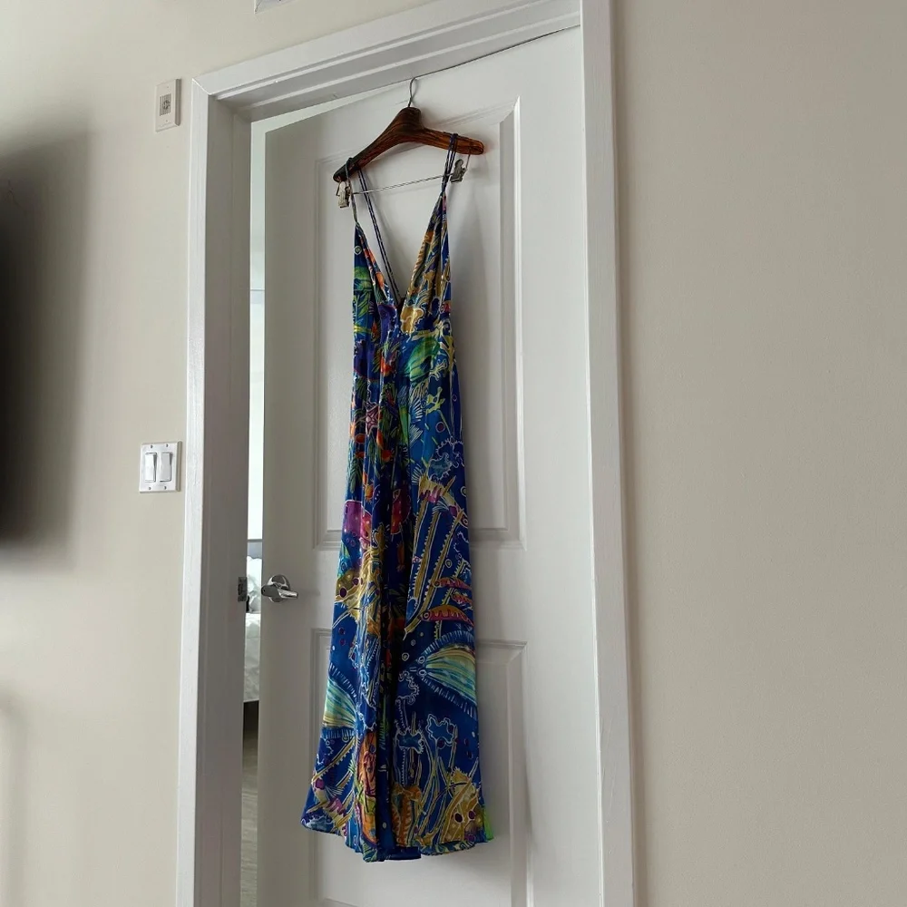 Farm Rio Blue Sea Life Sleeveless Maxi Dress - Picture 6 of 9